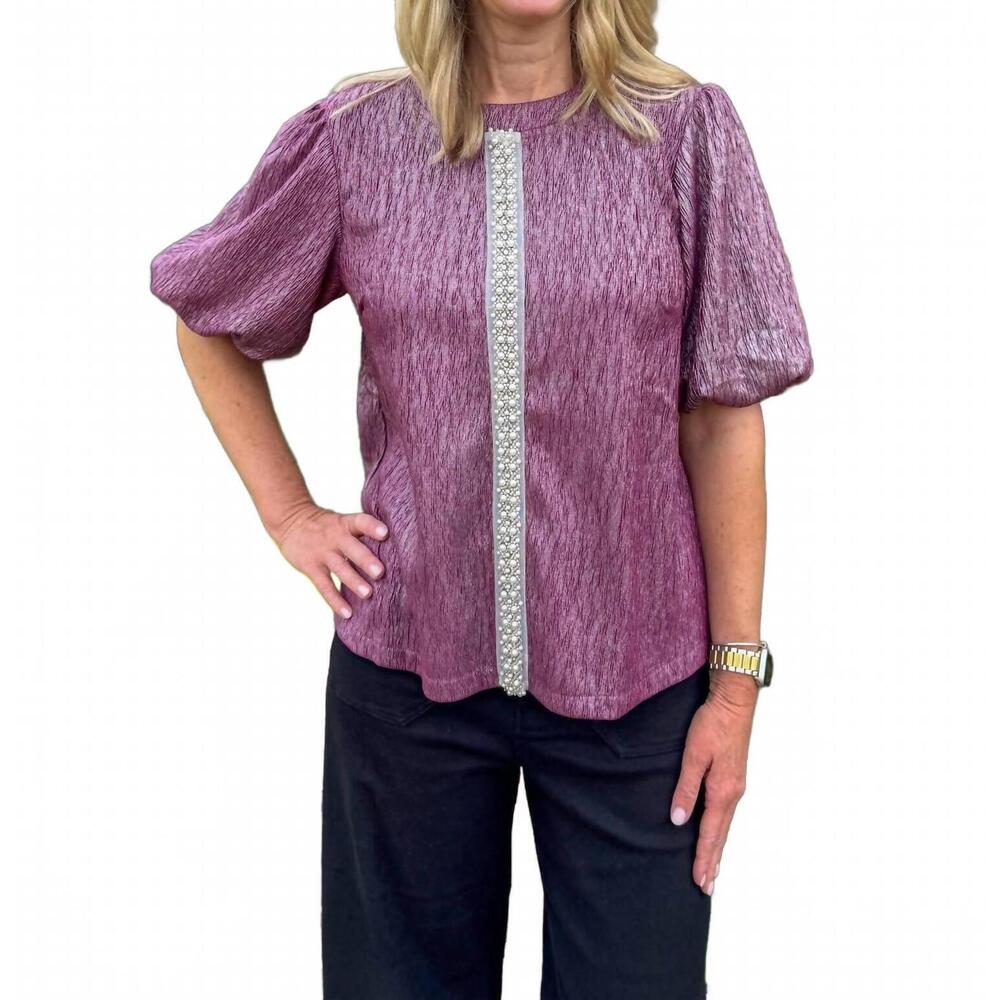 NEW VOY pearl radiance top in purple